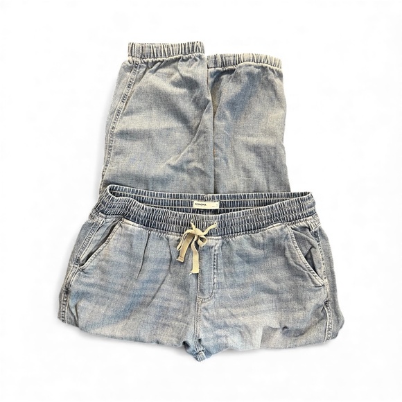 💙 EUC SONOMA Elastic Waist Cargo Blue Jeans | Sz L - Picture 2 of 7